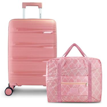 Imagem de Kit Viagem 2 Pçs - Mala De Bordo E Bolsa Dobrável Essência