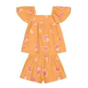 Imagem de Conjunto infantil menina em cotton quadriculado Brandili-Feminino