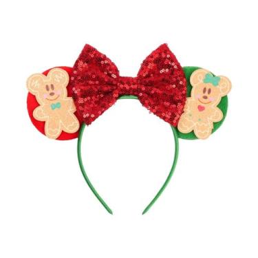 Imagem de Faixa De Cabelo Com Orelhas Do Mickey E Da Minnie, Padrão De Urso De D