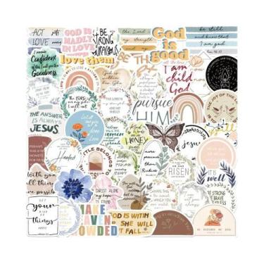 Imagem de Adesivos Cristãos De Jesus E Bíblia, 50 Peças, Para Skateboard, Mala, 