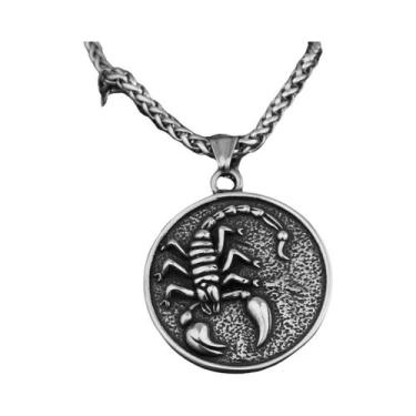 Imagem de Colar Masculino Com Pingente De Escorpião Em Aço Inoxidável Preto Com 