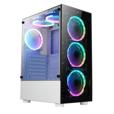 Imagem de Gabinete Gamer Rise Mode Glass 06x, Mid Tower, ARGB, ATX, 6x Fans, - RM-CA-06XW-ARGB-Unissex