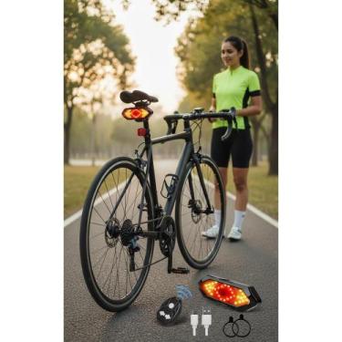 Imagem de Sinalizador Bike LED C/ Setas e Som - Controle Remoto - Congratulation