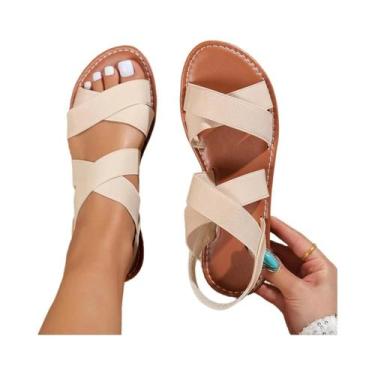 Imagem de Sandálias rasteiras simples e clássicas, sandálias elegantes e versáte