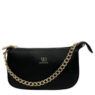 Imagem de Bolsa Feminina Preta WJ com Corrente Dourada 46493-Feminino