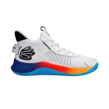 Imagem de Tênis Masculino Basquete Under Armour Curry 327 - Branco/Multi-Masculino