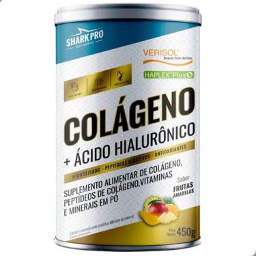 Imagem de Colageno Hidrolisado e Acido Hialuronico 450g Shark Pro, Frutas Amarel