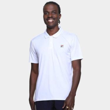 Imagem de Camisa Polo Fila Player F-Box Masculina, Branco, Prata, P