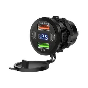 Imagem de Carregador De Carro USB Dual PD QC 3.0 De 117W, Adaptador De Tomada À 