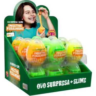 Imagem de Slime OVO Surpresa Insetos Pegajosos DP.C/18 - Doce Brinquedo