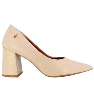 Imagem de Scarpin Feminino Usaflex Ah0511003002 Couro, Bege, 38