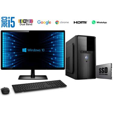 Imagem de Computador Completo Intel Core i5 8GB SSD 240GB Windows 10 HDMI Wifi dual band Monitor...