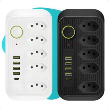 Imagem de Extensão 5 Tomadas 4 Usb 1 Tipo C 1 Pd Led Bivolt 110v/220v - Variadas