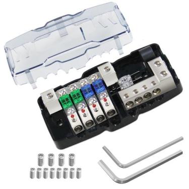 Imagem de Bloco de distribuição de energia BRIGHTFUN Fused 4 Way MIDI 12V