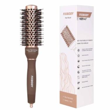 Imagem de Escova de cabelo FIXBODY redonda com cerdas de javali Nano Ceramic Ion