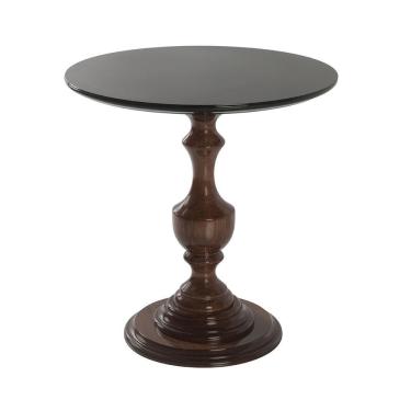Imagem de Mesa Lateral Decorativa Rialto Redonda MDF 72cm Imbuia-preto Gran Belo
