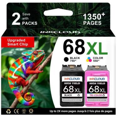 Imagem de Kit combinado de cartuchos de tinta preta Inkcloud 68XL