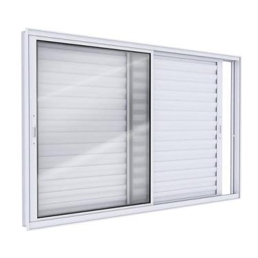 Imagem de Janela Veneziana de Aluminio de Correr Lateral 100x150cm Lucasa Ideale