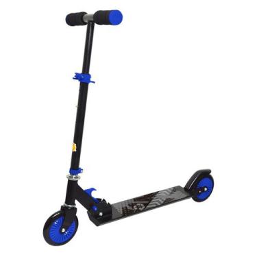 Imagem de Patinete Infantil Scooter Preto E Azul Altura Ajustável - Dm Toys