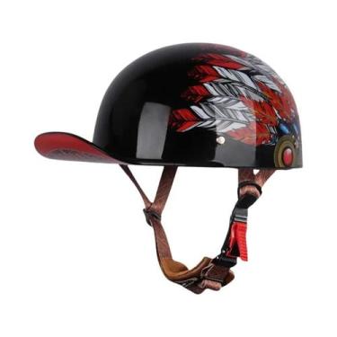 Imagem de Capacete Retro Vintage Aberto Para Adultos, Ideal Para Verão, Motocicl