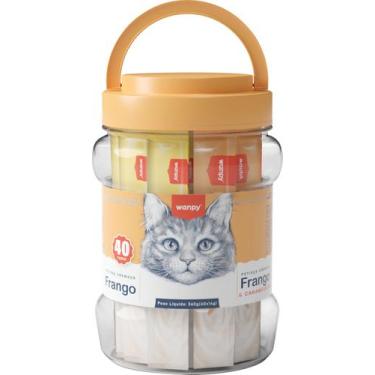 Imagem de Petisco Cremoso Gatos Wanpy Frango e Frango e Caranguejo 40unid