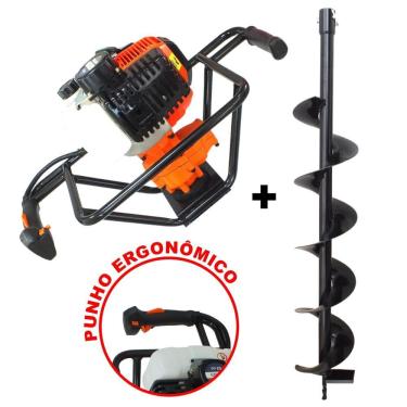 Imagem de Perfurador de Solo Profissional á Gasolina Vulcan VPS520 2T 52cc 2,5hp Broca 80x12cm Fo...