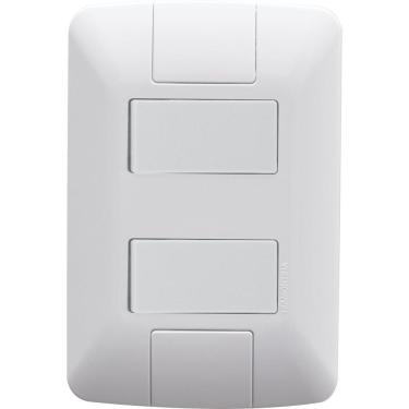 Imagem de Conjunto 4x2 com 1 Interruptor Simples 6 A 250 V e 1 Interruptor 6 A 250 V Tramontina Aria Branco