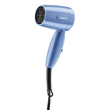Imagem de Conair Secador de cabelo de viagem com dupla tensão, secador de cabelo compacto de 1600 W com alça dobrável, secador de cabelo para viagem