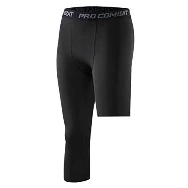 Imagem de compressão masculinas, meia-calça basquete uma perna, camada base para meninos, treinamento esportivas, secagem rápida, , leggings treino atléticas duráveis para corrida ciclismo Littryee