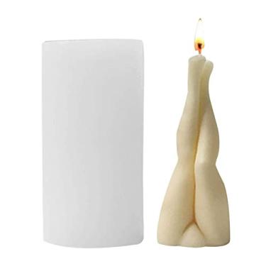 Imagem de vela silicone para corpo humano, 3D S-exy feminino formato pernas escultura fundição feito à mão sabonete para fazer velas, artesanato faça você mesmo cera abelha bolo chocolate