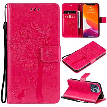 Imagem de MojieRy Estojo Fólio de Capa de Telefone for LG H502F, Couro PU Premium Capa Slim Fit for H502F, 2 slots de cartão, fortemente apropriado, Rosa vermelha