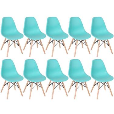 Imagem de 10 Cadeiras Charles Eames Eiffel Dsw Clara Verde Tiffany