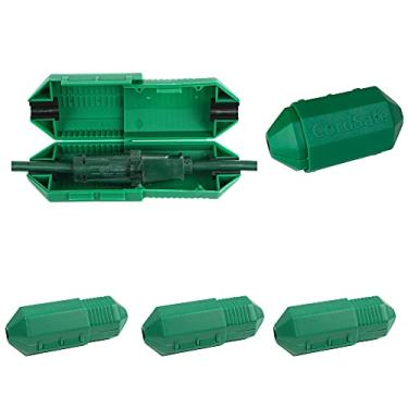 Imagem de CordSafe Capa de segurança para cabo de extensão externa – resistente ao clima, protetor de plugue durável, uso interno e externo – Conexão de cabo elétrico para luzes de cordas de férias e pátio