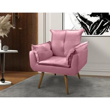 Imagem de Poltrona Cadeira Opala Salão E Recepção Suede Rosa - A.V.G Decor