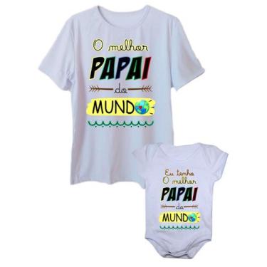 Imagem de Camiseta Melhor Papai Do Mundo E Body De Bebê Unissex - Calupa