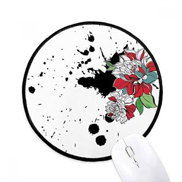 Imagem de DIYthinker Tinta aquarela flor planta peônia mouse pad desktop escritório tapete redondo para computador