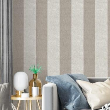 Imagem de Papel de Parede Texturizado Adesivo Lavável Linho Listrado