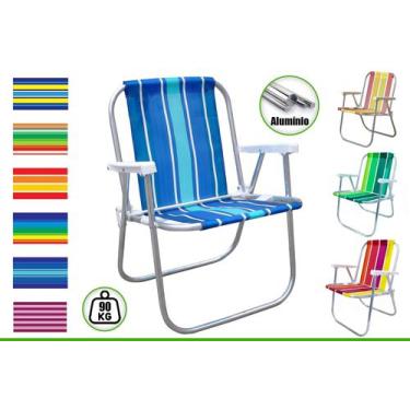 Imagem de Cadeira De Praia Infantil Adulto Alumínio Dobrável Piscina - Belfix
