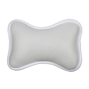 Imagem de 1 Unidade Almofada De Banheira Para Banho Travesseiro De Banho Para Banheira Apoio De Pescoço De Banho Almofadas De Banho Para Adultos Forma De Osso Bebê Tapete De Borracha Branco