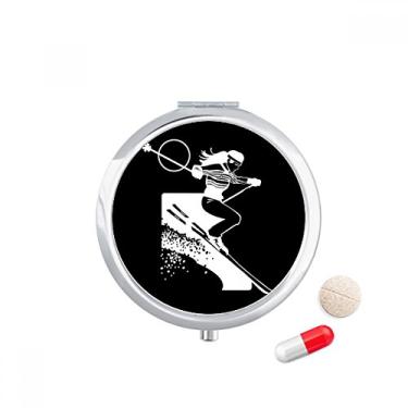 Imagem de Caixa de armazenamento de medicamentos com estampa preta para esqui de inverno