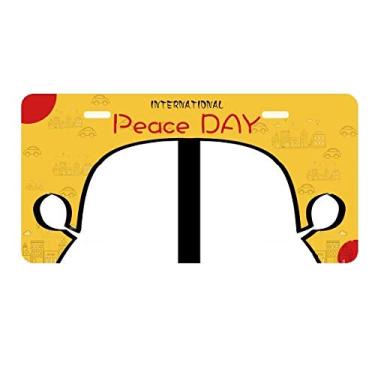 Imagem de DIYthinker Numerais romanos One in Black Silhouette Placa de carro Decoração Dia da Paz