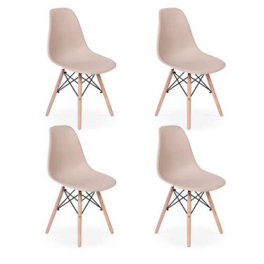 Imagem de Conjunto 4 Cadeiras Charles Eames Eiffel Wood Base Madeira - Nude - Im