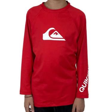 Imagem de Camiseta Vermelho De Lycra Original Quiksilver Infantil Surf All Times