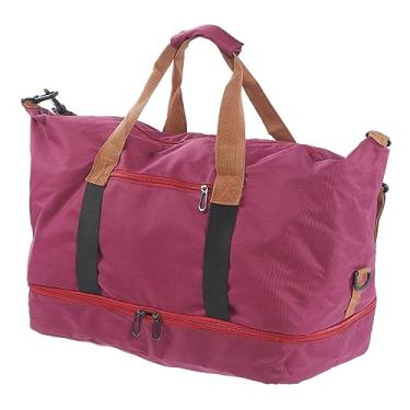 Imagem de Bolsa de Ombro para Fim de Semana, Com Fecho de Zíper, Mochila de Viagem à Prova d'água, Alça de Ombro Ajustável, Multiuso para Treino (Roxo)