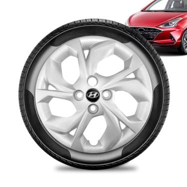 Imagem de Calota Hyundai HB20 aro 15 2020 2021 2022 Prata Emb Preto