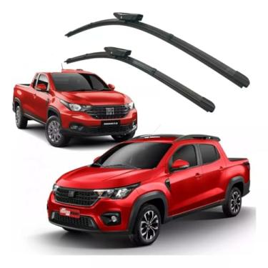 Imagem de Par Palheta Limpador Parabrisa Nova Strada 2021 2022 2023 Silicone Dianteiro