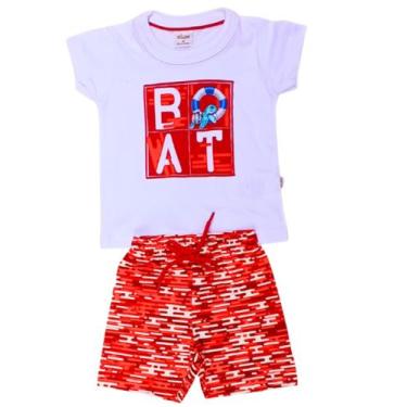 Imagem de Conjunto Bebê Masculino Verão Camiseta E Bermuda Boat - Elian