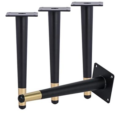 Imagem de Pernas de móveis de metal de 25 cm, pernas de sofá de mesa afuniladas resistentes Tchosuz pés de sofá com parafusos, pés de substituição de móveis modernos para armário faça você mesmo mesa de