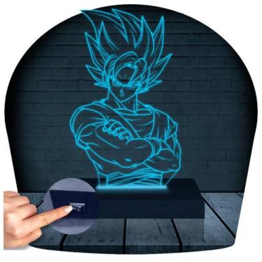 Imagem de Luminária Led Abajur  3D  Dragon Ball Z Goku 2 - Rb Criações