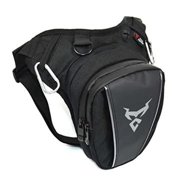 Imagem de FUUBAMB00 Bolsa de armazenamento de motocicleta, multifuncional, compartimento de grande capacidade, impermeável, bolsa de tanque de tecido Oxford, bolsa de perna para motocicleta, cinza, 29 x 29 x 10
